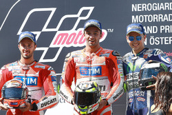 Podium: 2. Andrea Dovizioso, Ducati Team; 1. Andrea Iannone, Ducati Team; 3. Jorge Lorenzo, Yamaha F