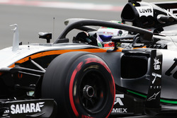 Sergio Perez, Sahara Force India F1 VJM09 met Halo