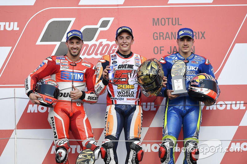 Podio: 1º Marc Márquez, 2º Andrea Dovizioso, 3º Maverick Viñales