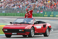 Sebastian Vettel, Ferrari on the drivers nella parata dei piloti