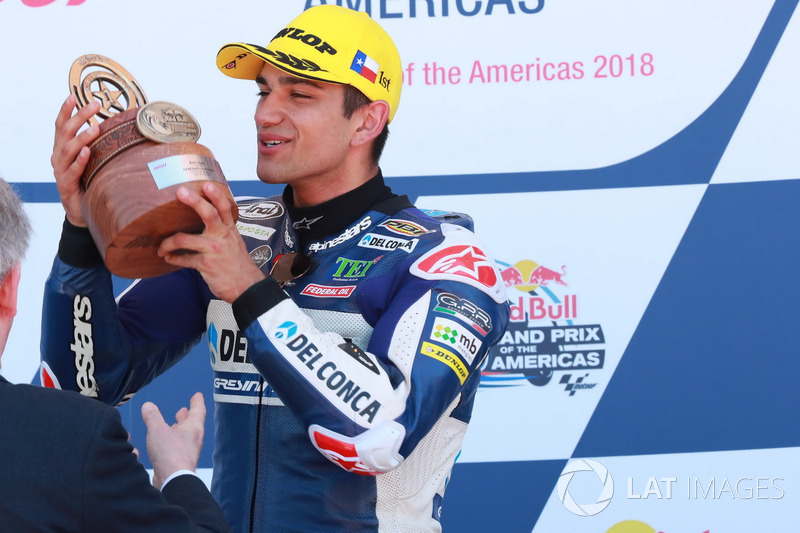 Podio: il vincitore della gara Jorge Martin, Del Conca Gresini Racing Moto3