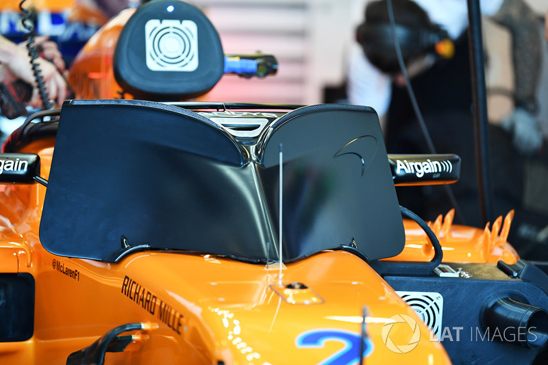 Stoffel Vandoorne, McLaren MCL33 ve halo örtüsü