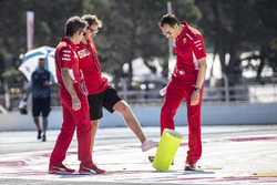 Sebastian Vettel, Ferrari walks the track