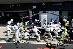 Lance Stroll, Williams FW41, in the pits