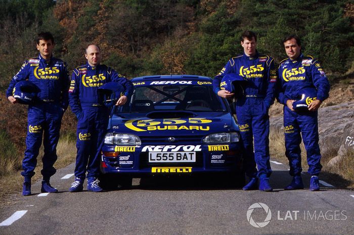 Luis Moya, Derek Ringer, Colin McRae, Carlos Sainz, Subaru Impreza