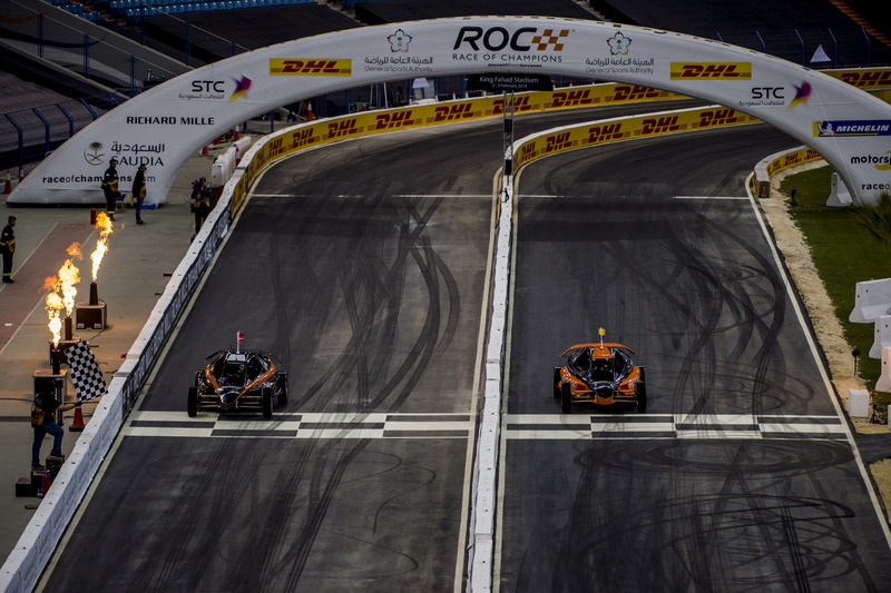 Tom Kristensen and Juan Pablo Montoya driving the ROC Car