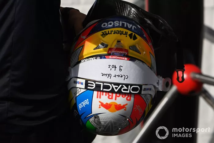 El casco de Sergio Pérez, Red Bull Racing 