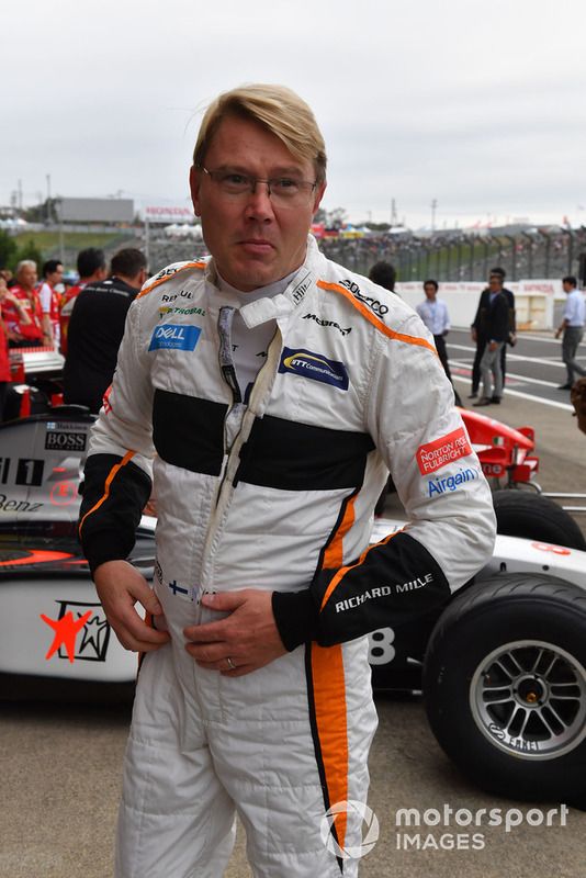 Mika Hakkinen en Leyendas F1 30 Aniversario vuelta de Demostración