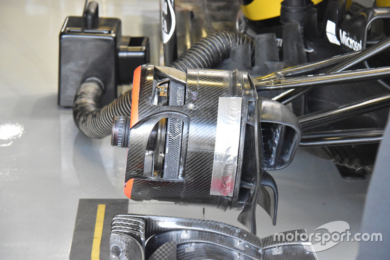 Detalle del freno delantero del Renault Sport F1 Team R.S. 18