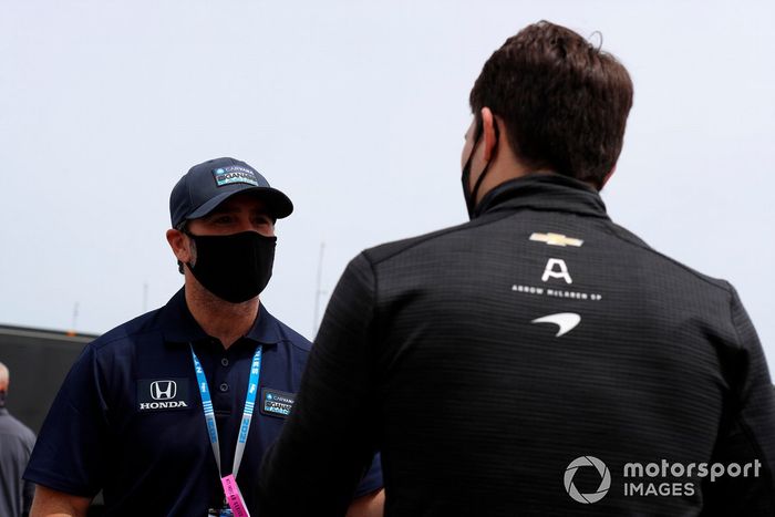 Jimmie Johnson, Chip Ganassi Racing Honda, Patricio O'Ward, Arrow McLaren SP Chevrolet 