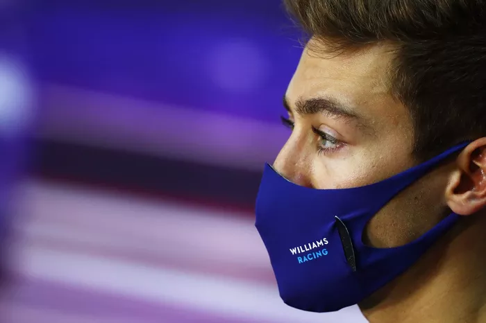 George Russell, Williams, en la conferencia de prensa
