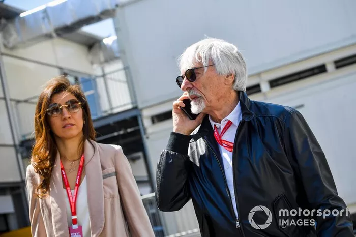 Bernie Ecclestone, presidente emérito de la Fórmula 1 y su esposa Fabiana