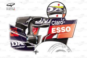 Comparaison d'ailerons arrière de Red Bull RB16B pour le Grand Prix d'Azerbaijan