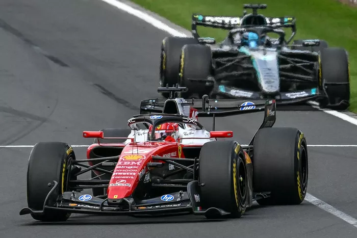 Charles Leclerc, Ferrari, George Russell, Mercedes