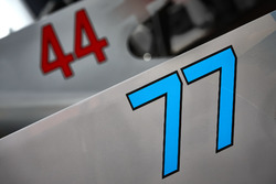 Numeri di gara sulle monoposto di Valtteri Bottas, Mercedes AMG F1 W08, Lewis Hamilton, Mercedes AMG
