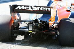 Stoffel Vandoorne, McLaren MCL32 rear diffuser and rear wing detail