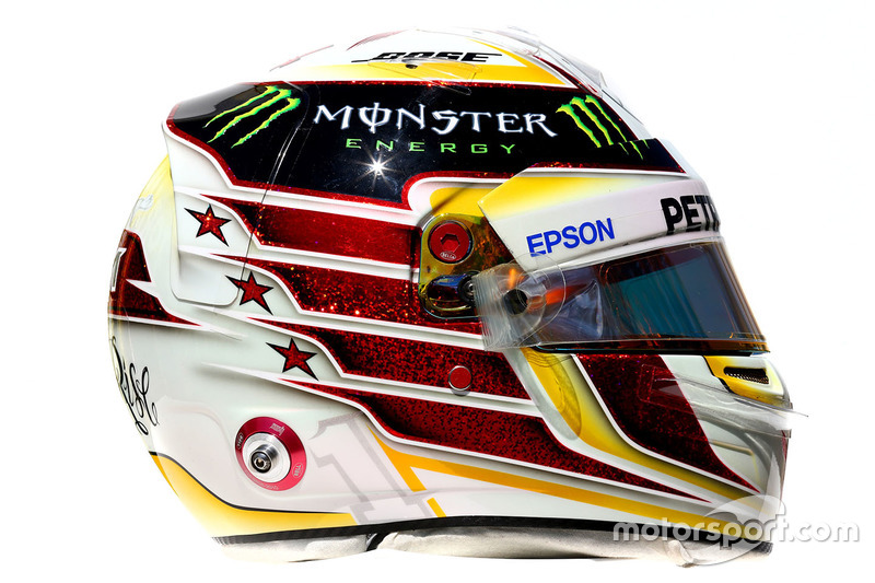 The helmet of Lewis Hamilton, Mercedes AMG F1