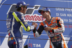 Ganador, Dani Pedrosa, Repsol Honda Team, segundo, Valentino Rossi, Yamaha Factory Racing
