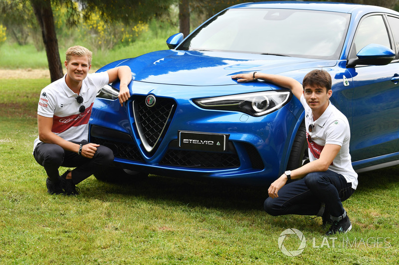 Marcus Ericsson, Sauber and Charles Leclerc, Sauber with Alfa Romeo Stelvio