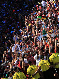 Fans and atmosphere at the podium celebrations
