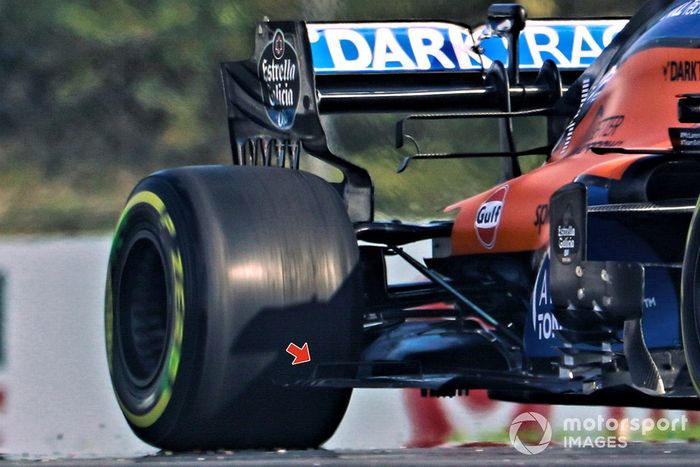 Detalle del suelo del McLaren MCL35