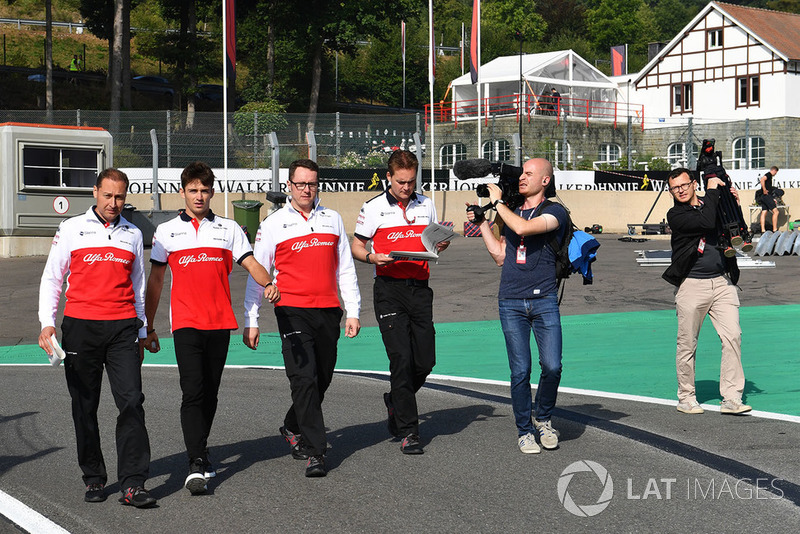 Charles Leclerc, Sauber walks the track