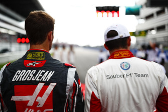 Romain Grosjean, Haas F1 Team ve Charles Leclerc, Sauber