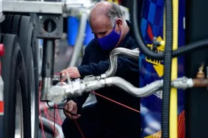 Sunoco workers load race fuel a day prior to the Nascar Cup Series