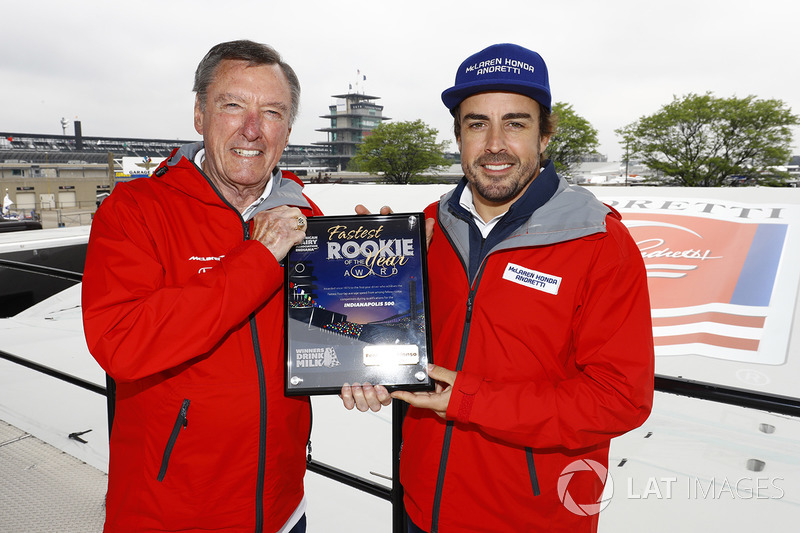 Fernando Alonso, Andretti Autosport Honda, with Johnny Rutherford