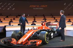The McLaren MCL32 and Zak Brown, McLaren Executive Director