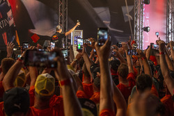 Max Verstappen, Red Bull Racing on stage to meet with his fans on the campsite