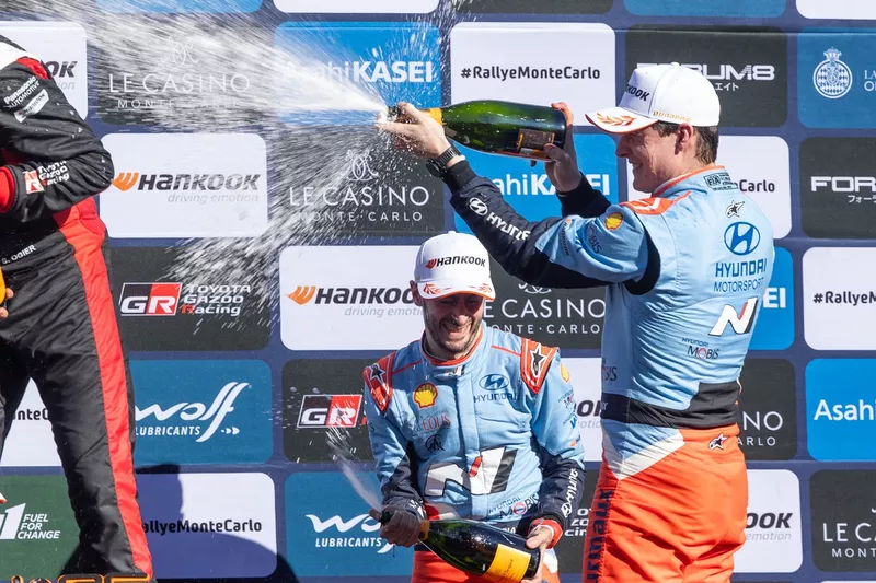 Podium : troisième place Adrien Fourmaux, Alexandre Coria, Hyundai World Rally Team Hyundai i20 N Rally1
