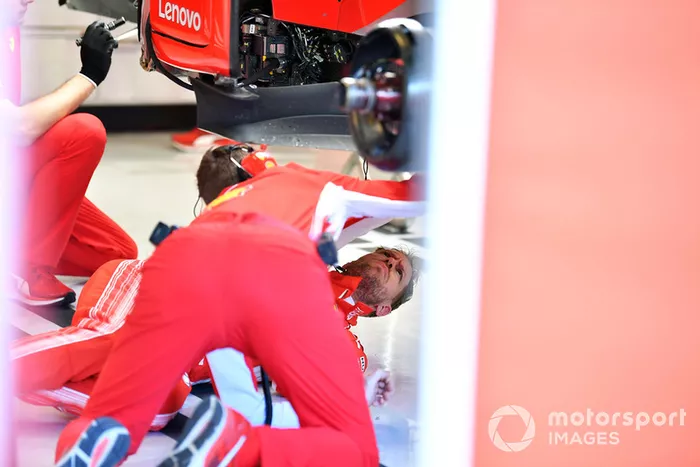 El fondo plano del Ferrari SF71H de Sebastian Vettel