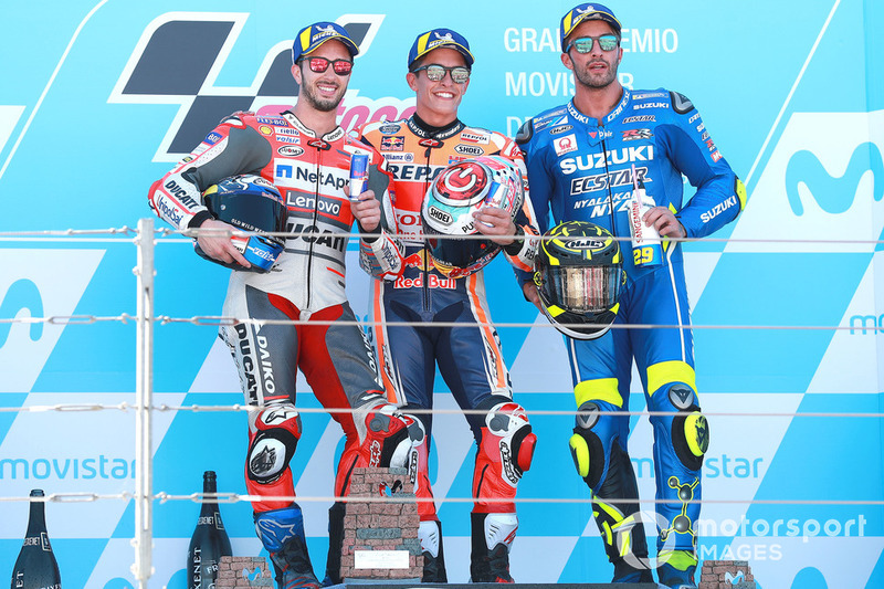 #14 GP de Aragón - Podio: Marc Márquez, Andrea Dovizioso, Andrea Iannone