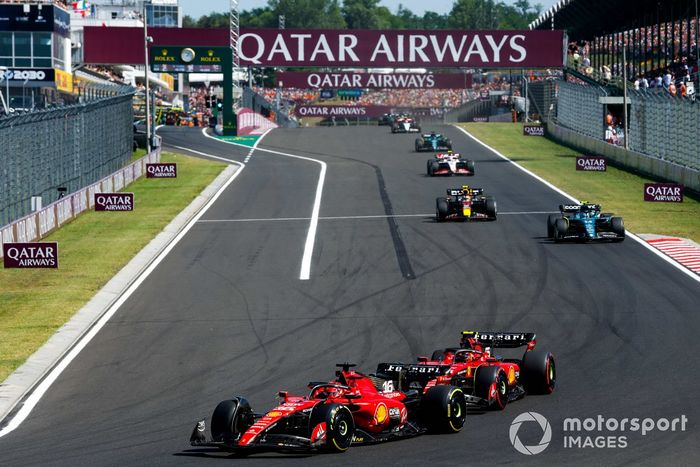Charles Leclerc, Ferrari SF-23, Carlos Sainz, Fernando Alonso, Aston Martin AMR23, Sergio Pérez, Red Bull Racing RB19