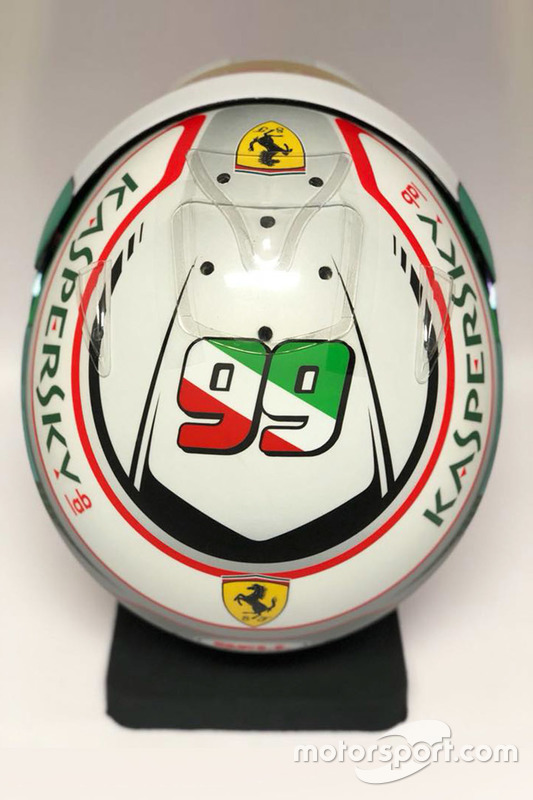 Casco de Antonio Giovinazzi, piloto reserva de Ferrari