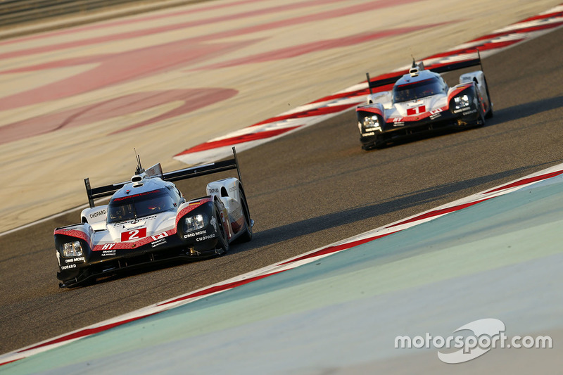 #2 Porsche Team Porsche 919 Hybrid: Timo Bernhard, Earl Bamber, Brendon Hartley, #1 Porsche Team Porsche 919 Hybrid: Neel Jani, Andre Lotterer, Nick Tandy