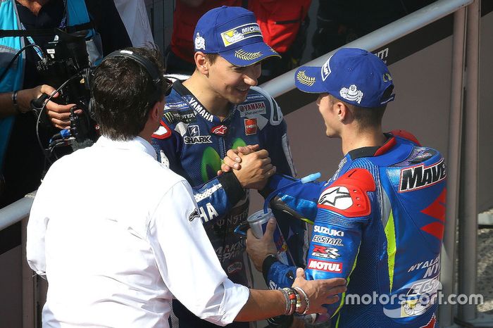 Ganador de la pole  Jorge Lorenzo, Yamaha Factory Racing y Maverick Viñales, Team Suzuki Ecstar MotoGP