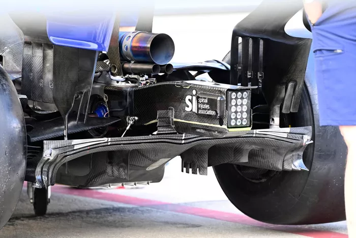 Detalle del escape y la parte trasera del Williams FW43B 