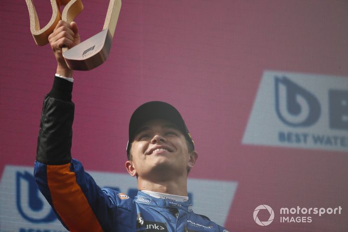 Podio: tercer lugar Lando Norris, McLaren