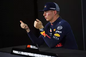 Max Verstappen, Red Bull Racing lors de la conférence de presse