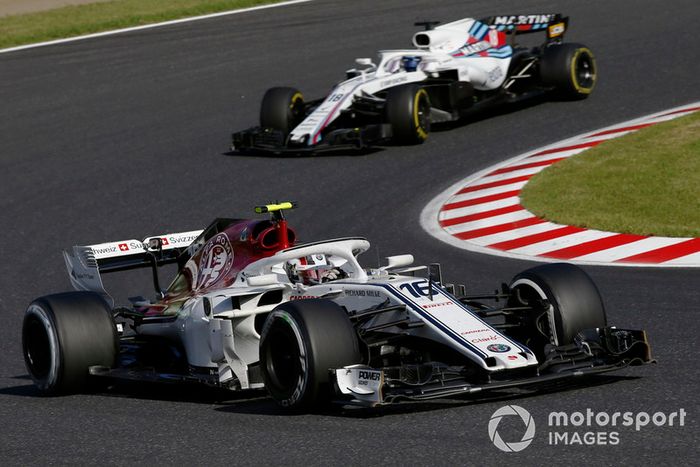 Charles Leclerc, Sauber C37 y Lance Stroll, Williams FW41