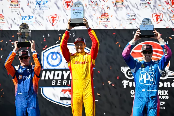 Scott Dixon, Chip Ganassi Racing, Alex Palou, Chip Ganassi Racing, Josef Newgarden, Team Penske