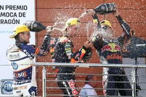 Podium: 1. Pedro Acosta, 2. Aron Canet, 3. Augusto Fernandez