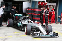 Nico Rosberg, Mercedes AMG F1 Team W07 leaves the pits