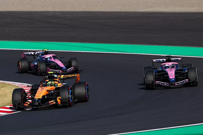 Lando Norris, McLaren, Pierre Gasly, Alpine, Franco Colapinto, Alpine