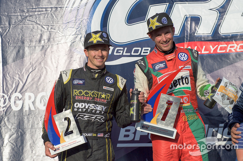 Podium: race winner Scott Speed, Volkswagen, second place Tanner Foust, Volkswagen