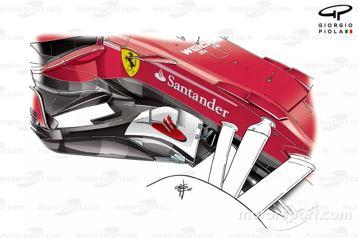 Ferrari SF70H barge board, Spanish GP