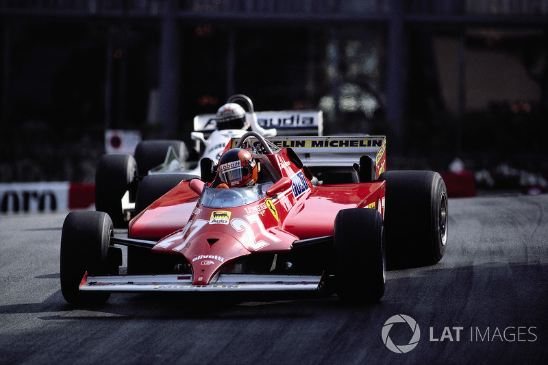 1981年モナコGP:残り4周、勝利をかけて戦うジル・ビルヌーブ(フェラーリ)とアラン・ジョーンズ(ウイリアムズ)