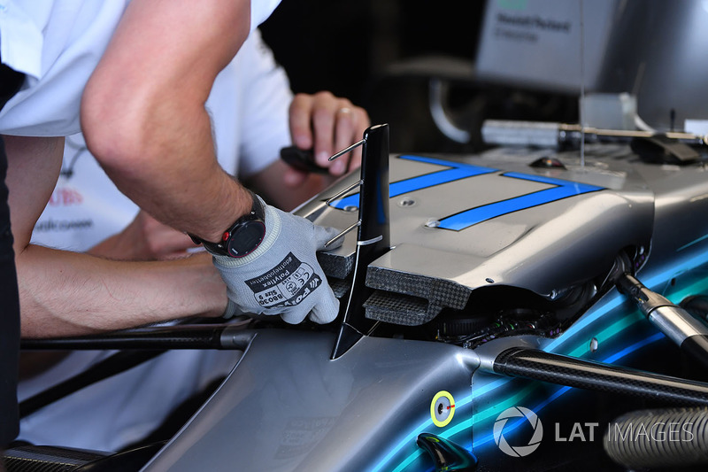 Detalle del morro del Mercedes-AMG F1 W09